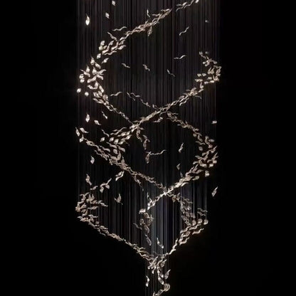 Extra Large Luxury Art Double Spiral Creative Crystal Chandelier For High-ceiling Foyer/Hallway/Entryway