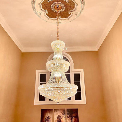Luxury Crystal Chandelier for Grand Villa Hall and Duplex Staircase Lighting