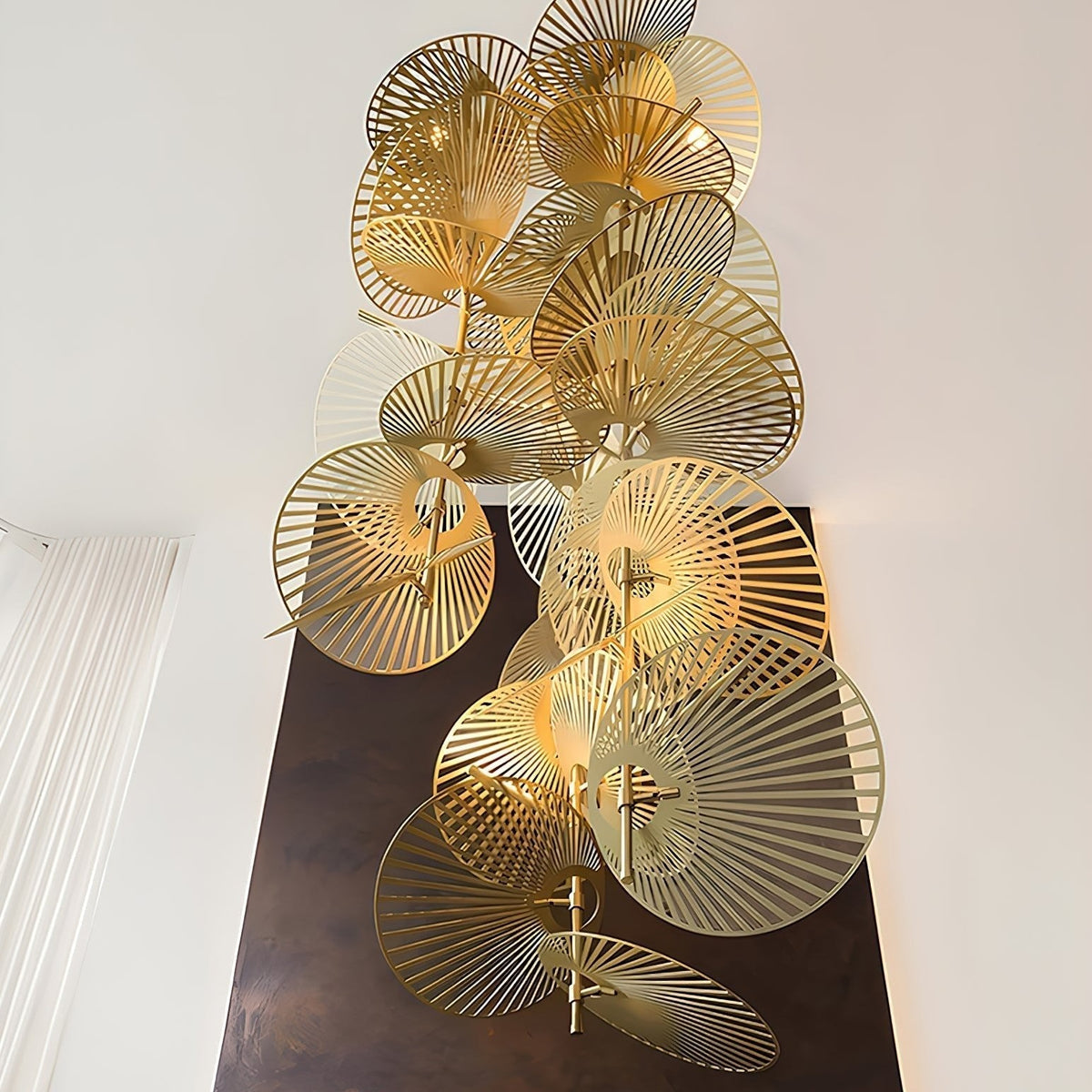 Cattail Leaf Meteor Shower Spiral Chandelier