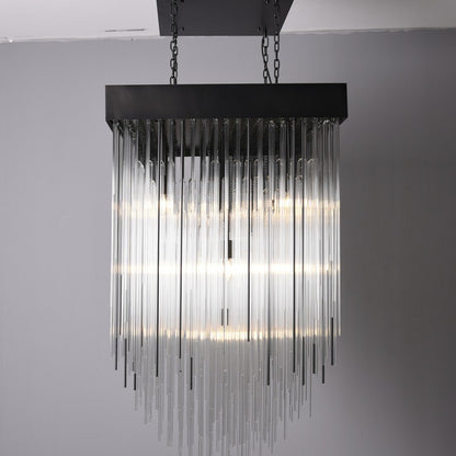 Cascade Glass Rectangular Chandelier 54"