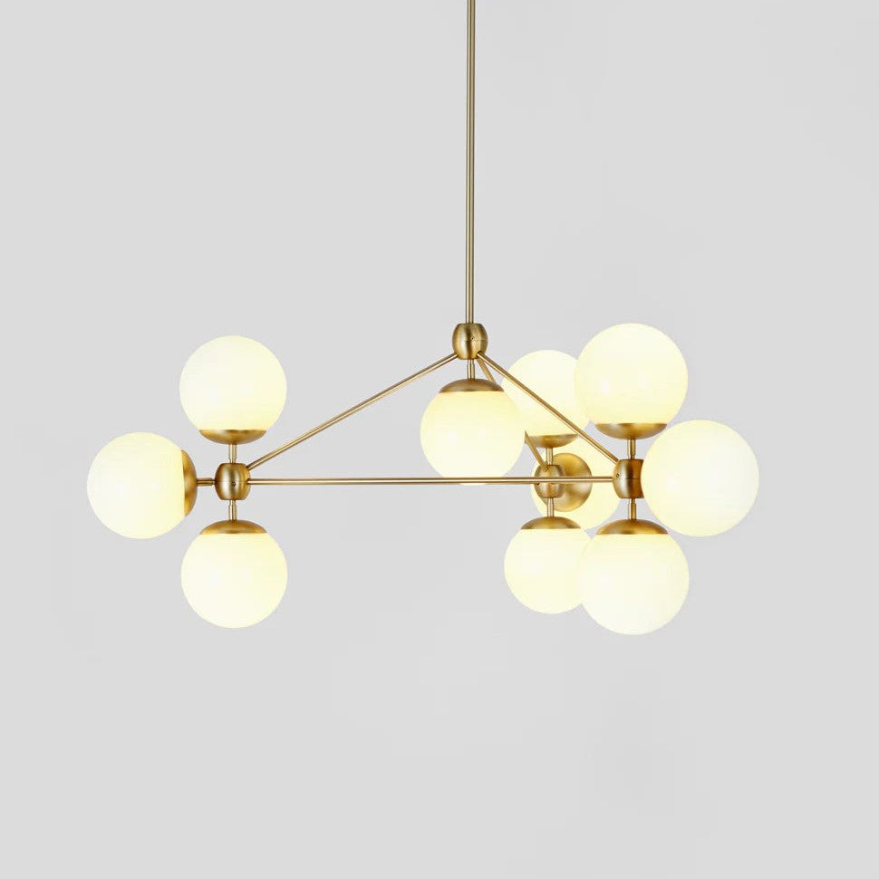 Modo Chandelier 37" - 3 Sided, 10 Globes