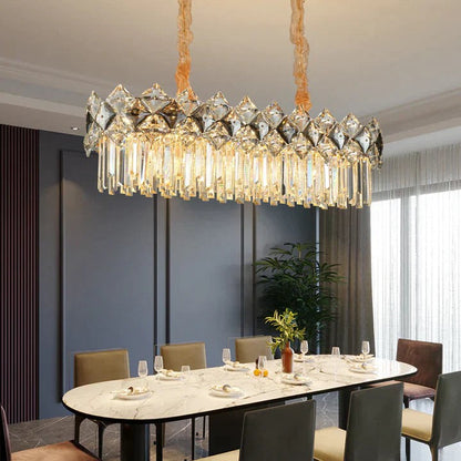 Modern Luxury Tiered Transparent Crystal Chandelier Suit for Living/Dining Room/Bedroom