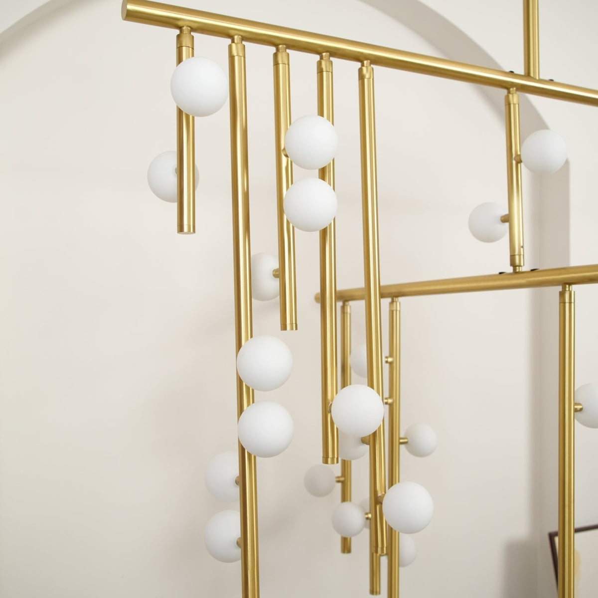 Brass Glass Drop Chandelier