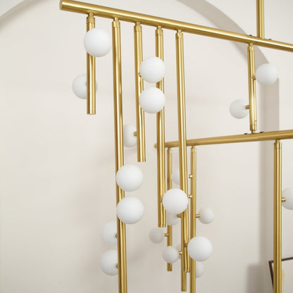 Brass Glass Drop Chandelier