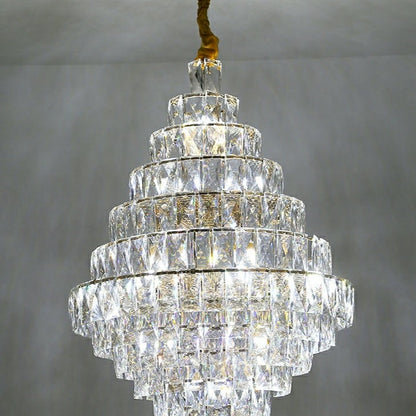 Extra Large Foyer Pure Crystal Ceiling Light Fixture Living Room Entrance Staircase Chandelier