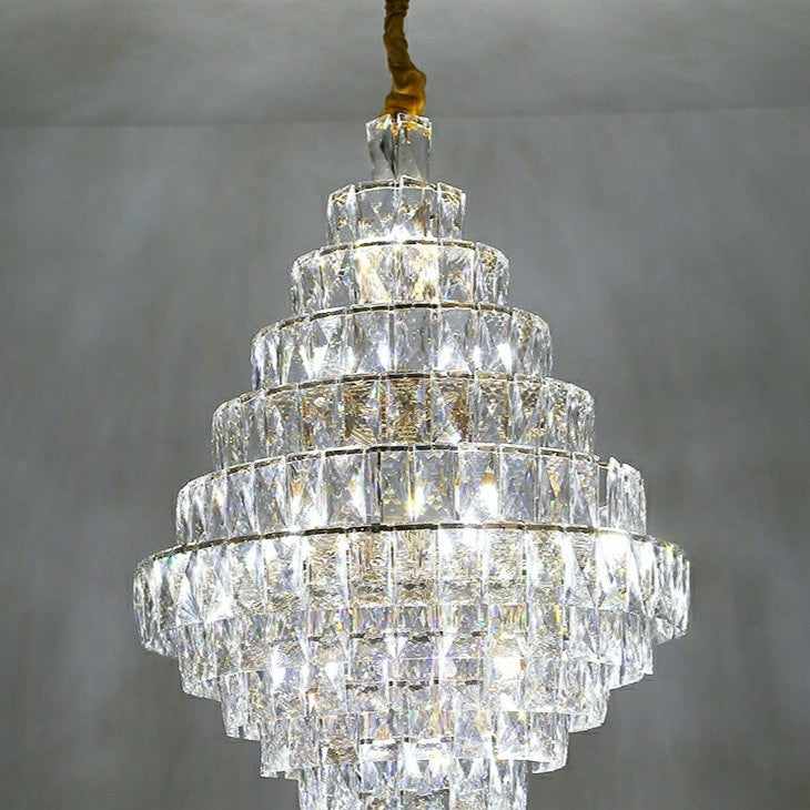 Extra Large Foyer Pure Crystal Ceiling Light Fixture Living Room Entrance Staircase Chandelier