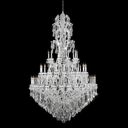 Oversized Luxury Traditional Gold/Chrome Candle Branch Crystal Chandelier for 2-story/Duplex Buildings