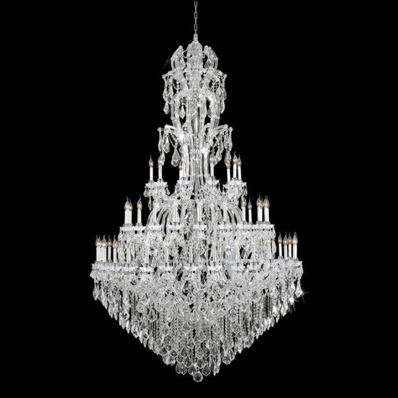 Oversized Luxury Traditional Gold/Chrome Candle Branch Crystal Chandelier for 2-story/Duplex Buildings