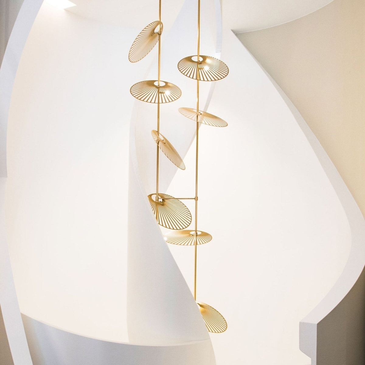 Cattail Leaf Meteor Shower Spiral Chandelier
