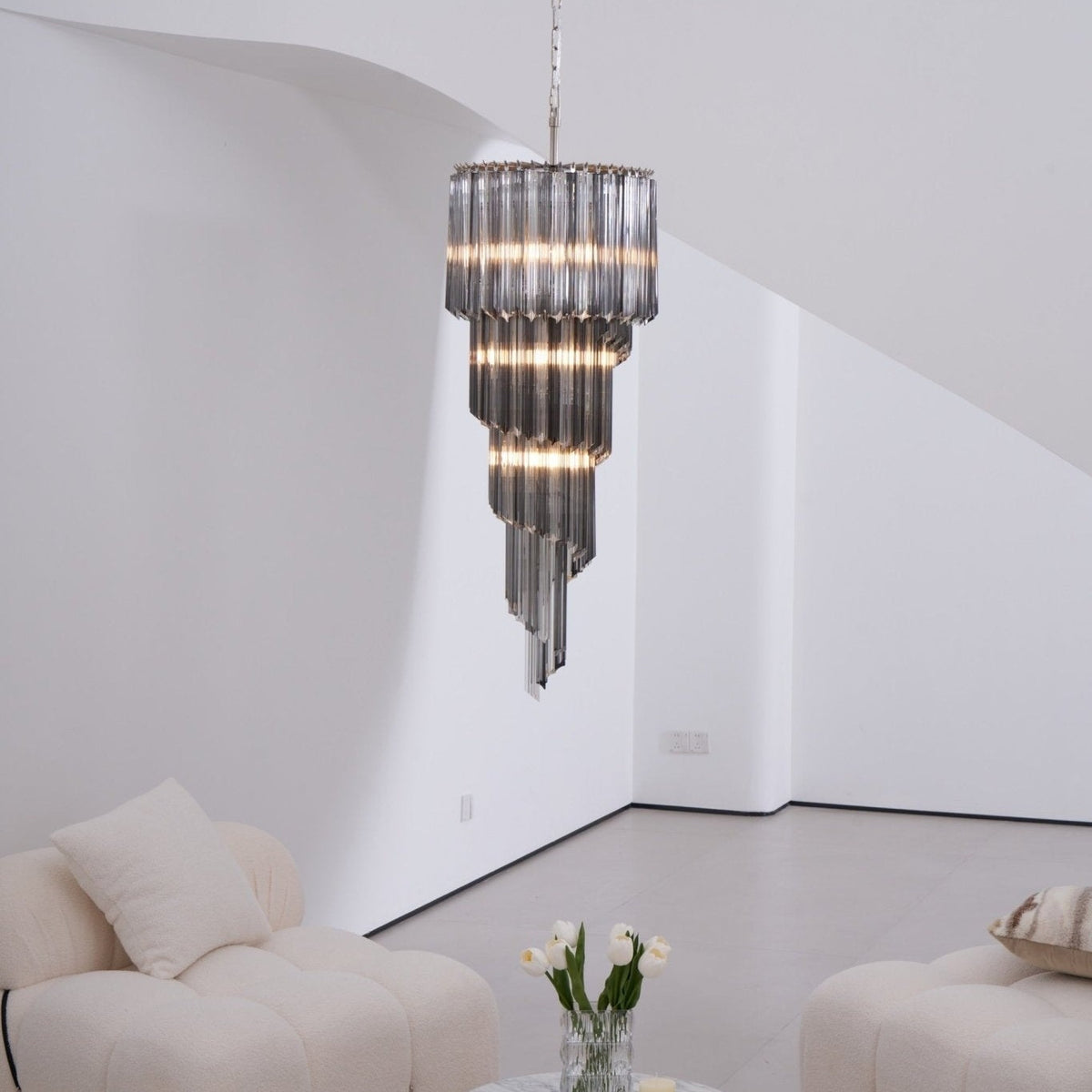 Lucente Noir Spiral Chandelier