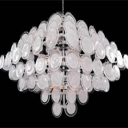 Glass Medallion Eighteen-Light Chandelier