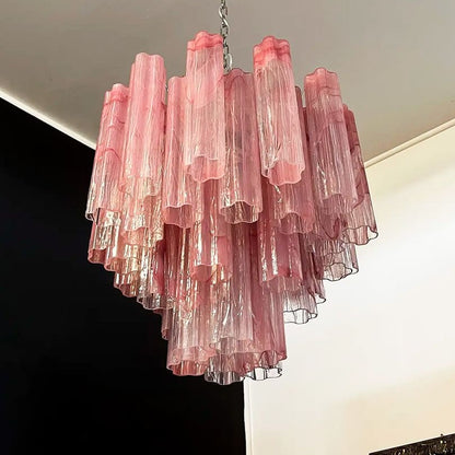 Murano Chandelier – 36 tubes – Alabaster Pink
