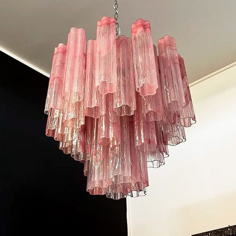 Murano Chandelier – 36 tubes – Alabaster Pink