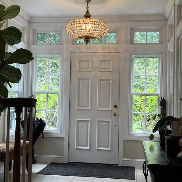 French Empire Vintage Bead Ellipsoid Crystal Chandelier for Living Room/Bedroom