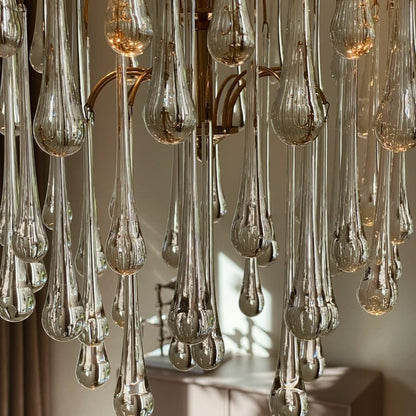 Vintage – Murano chandelier – Teardrop – 68 drops – Clear
