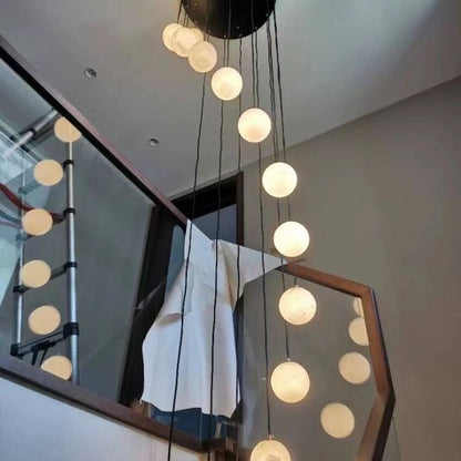 Alabaster Global Wavy Chandelier