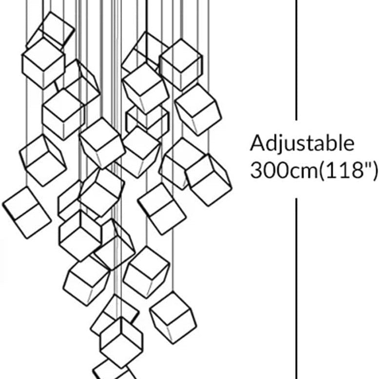 Modern G4 Led 26 Light Chandelier Glass Ice Cube Light Kitchen Living Room Ceiling Lighting Room