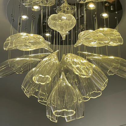 Light Luxury Art Design Petal-like Glass Chandeliers