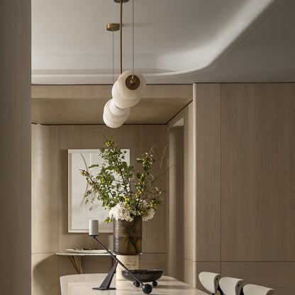 Alabaster Pebble Linear Chandelier