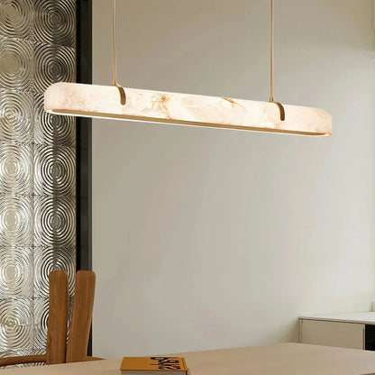 Eamon Linear Alabaster Chandelier, Kitchen Island Pendant Light