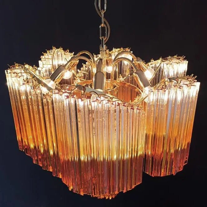Murano Chandelier – Viennetta – 114 prisms – Amber