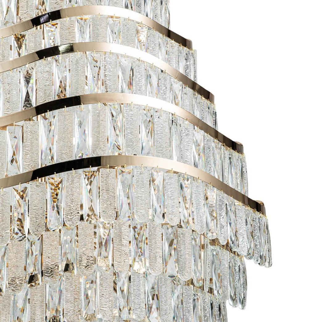 New Luxury Wavy Multi-tiered Crystal Chandelier for Living Room