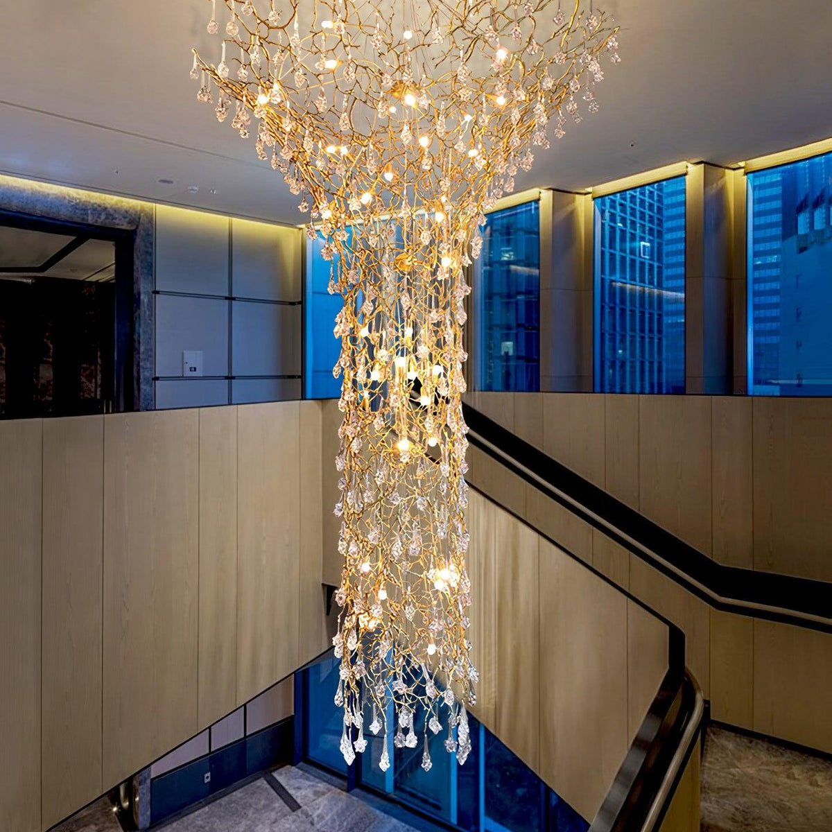 Tree Branch Staircase Chandelier