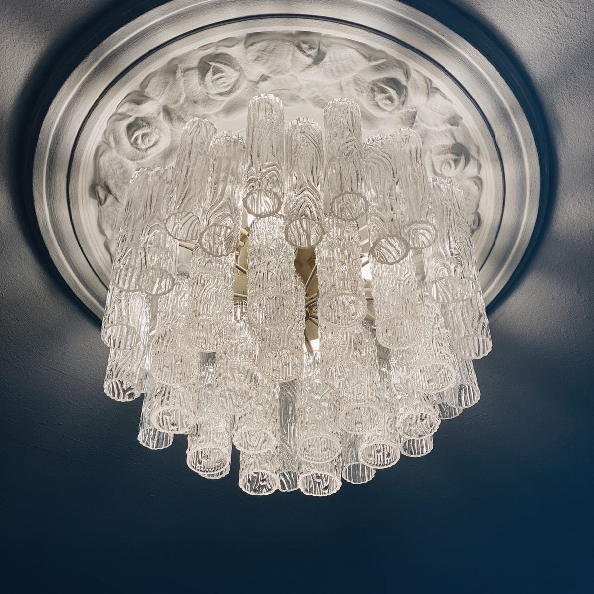 Vintage – Murano chandelier for Venini – 1970 – Transparent
