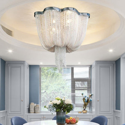 Tassel chandelier Silver 6/8 Lights