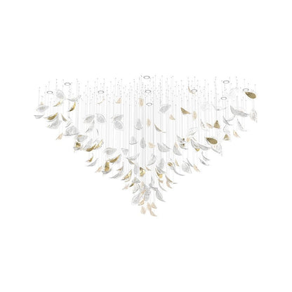 Floating Leaves Meteor Shower Crystal Spiral Chandelier