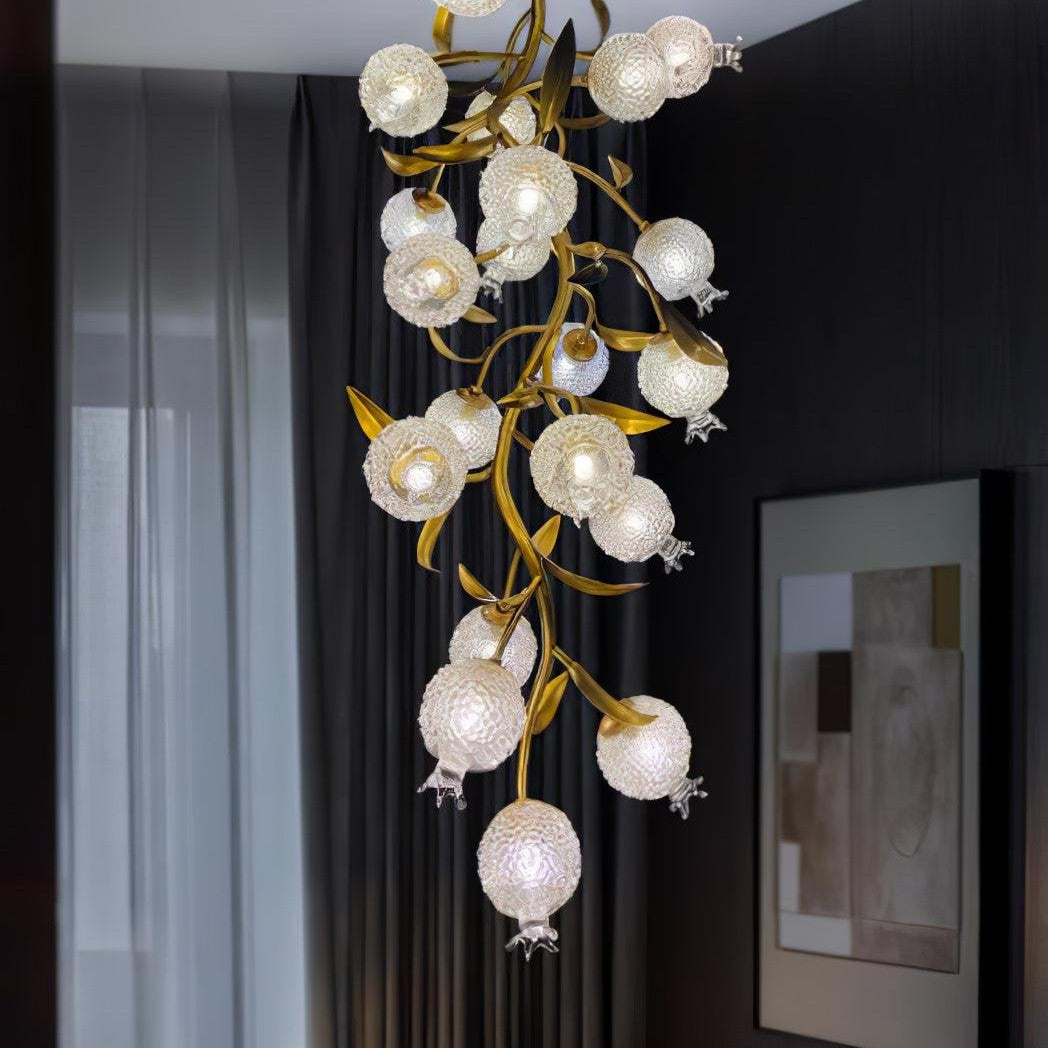 Pomegranate Brass Branch Chandelier