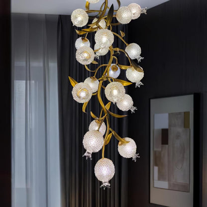 Pomegranate Brass Branch Chandelier