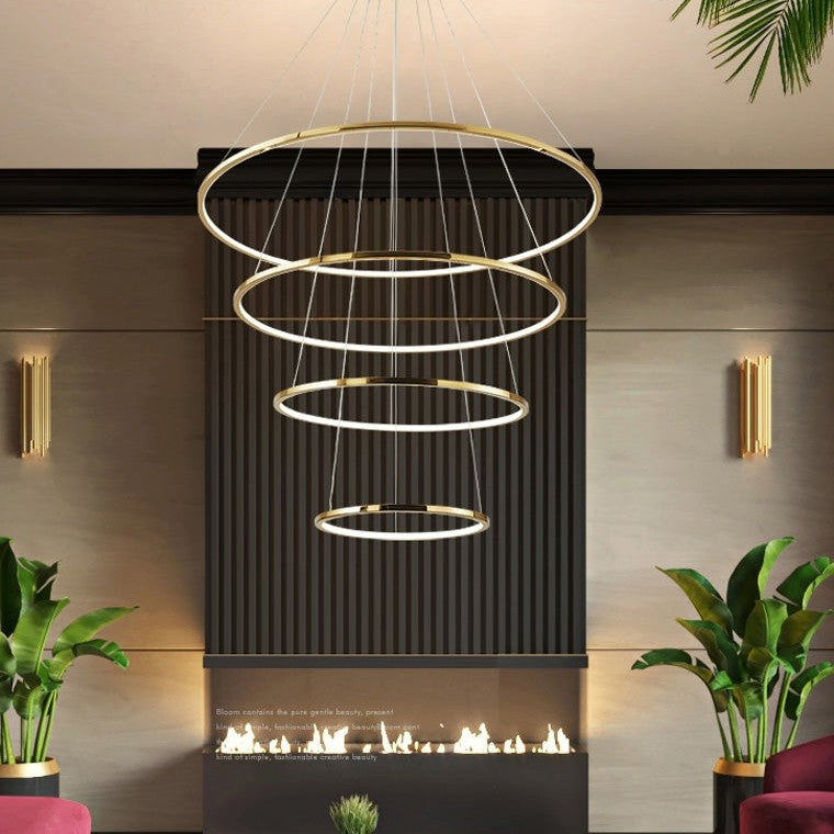 WOMO Large Tiered Ring LED Foyer Chandelier-WM2160