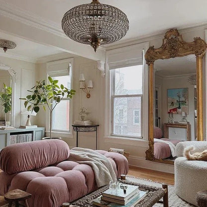 French Empire Vintage Bead Ellipsoid Crystal Chandelier for Living Room/Bedroom