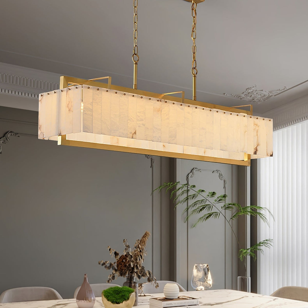 Hexa Alabaster Chandelier