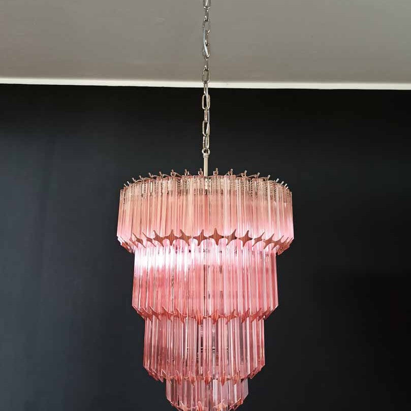 Murano Chandelier – 112 prisms – Pink
