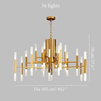 Deniselamp® Gold/Black Postmodern LED Chandelier For Living Room, Lobby, Restaurant