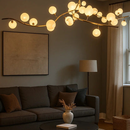Modern Hand-blown Glass Globes Branch Chandelier for Living/Dining Room/Kitchen Island