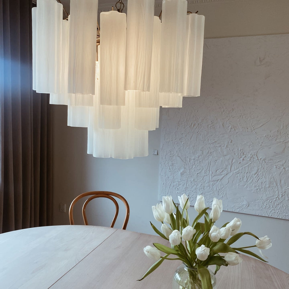 Murano Chandelier – 36 tubes – Matte white