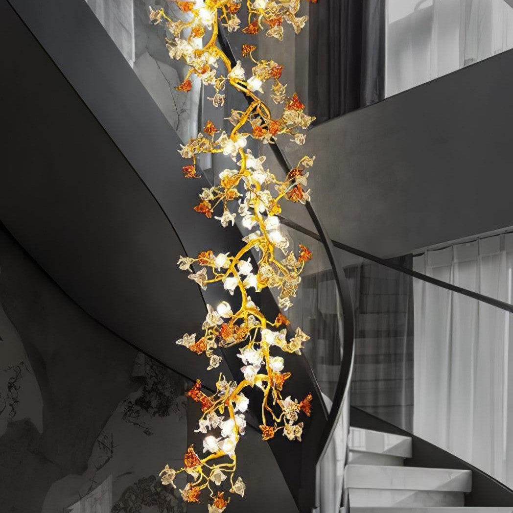 Brass Maple Branch Chandelier