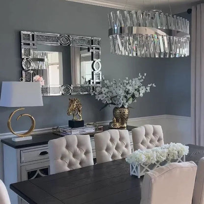 Nordic Oval Post-modern Light Luxury Crystal Chandelier For Kitchen Island/Dining Room