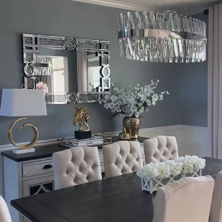 Nordic Oval Post-modern Light Luxury Crystal Chandelier For Kitchen Island/Dining Room
