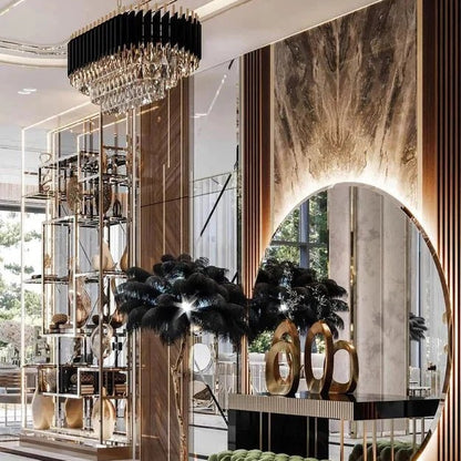 Modern Luxury Multi-Tier Oval/Round Crystal Tiered Chandelier