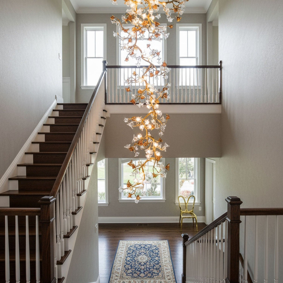 Brass Maple Branch Chandelier