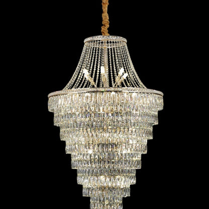 Magnificent Extra Large Foyer Hall Chandelier Tiered Crystal Ceiling Lighting Fixture For Living Room Decor