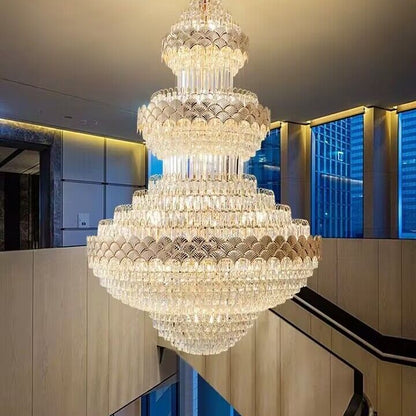 Extra Large Multi-layers Gold Luxury Crystal Chandelier Modern Empire Decrative Crystal Light