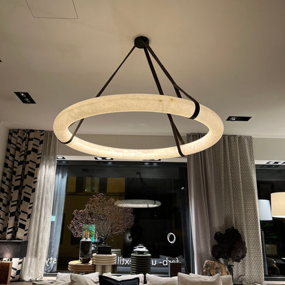 Modern Round Alabaster Chandelier for Living Room/Bedroom