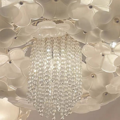 Modern Light Luxury Designer Style Flower Light Crystal Pendant Chandelier for Living Room/Bedroom/Big Entryway