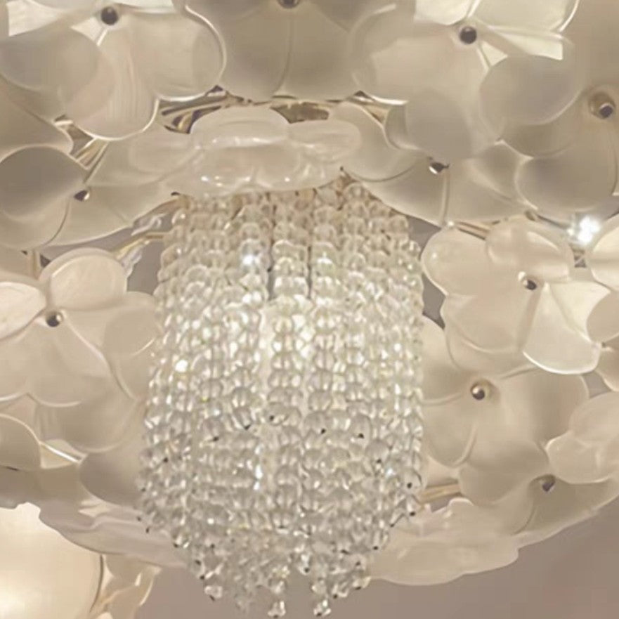 Modern Light Luxury Designer Style Flower Light Crystal Pendant Chandelier for Living Room/Bedroom/Big Entryway