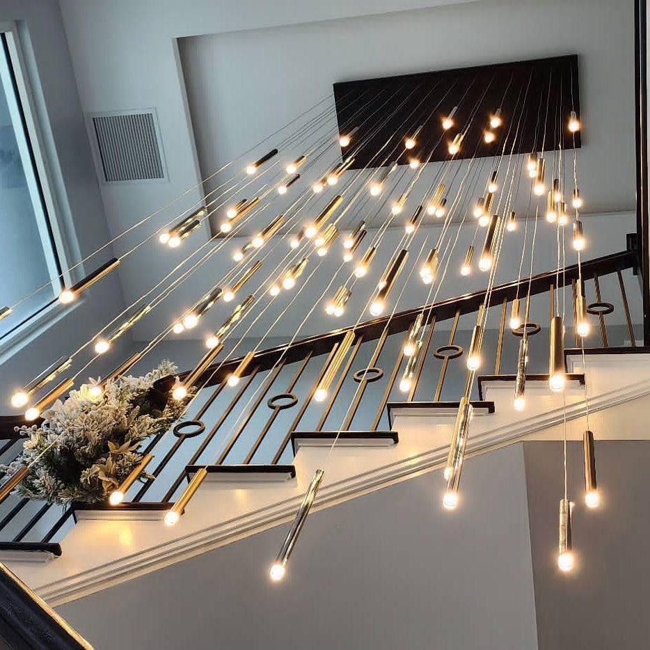 Bellini Rectangular Tubular Pendant Light Chandelier
